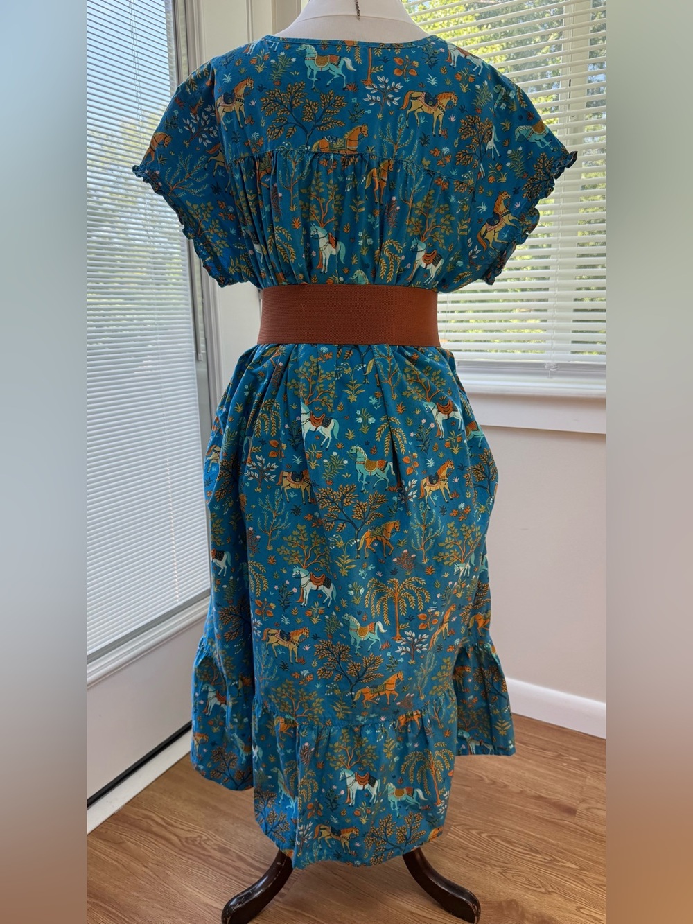 Printfresh Gorgeous Blue Horse Nightgown / House Dress / MuuMuu - Picture 13 of 14